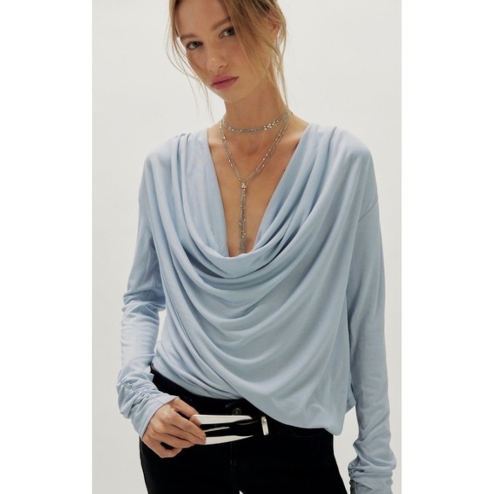 Jane draped long sleeve top NWOT